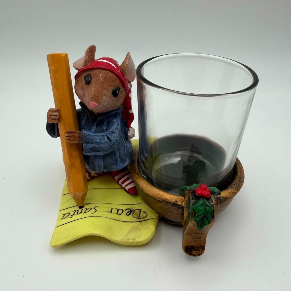 Yankee Candle Christmas Mouse Dear Santa Votive Candle Holder Holiday Cottage